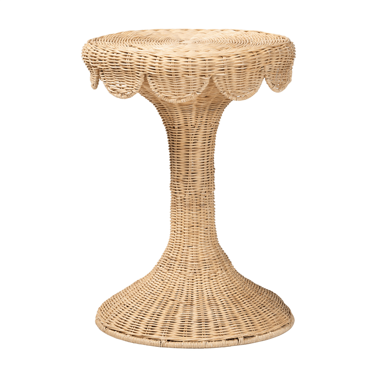 bali & pari Natala Handwoven Wicker Tulip End Table