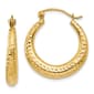 Gold Classics(tm) 14kt. Gold Diamond Cut Hollow Hoop Earrings - image 1