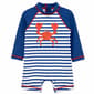Baby Boy (6-24M) Little Me(R) Stripe Crab Rashguard Swimsuit - image 1