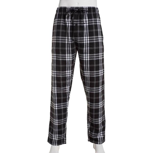 Mens Preswick & Moore(R) Flannel Plaid Sleep Pants - Black/White - image 