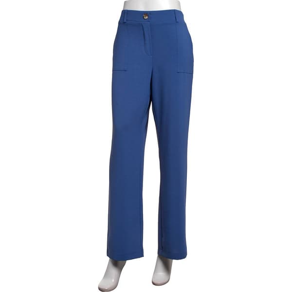 Womens Soho Apparel Faux Button Wide Leg Dress Pants - image 