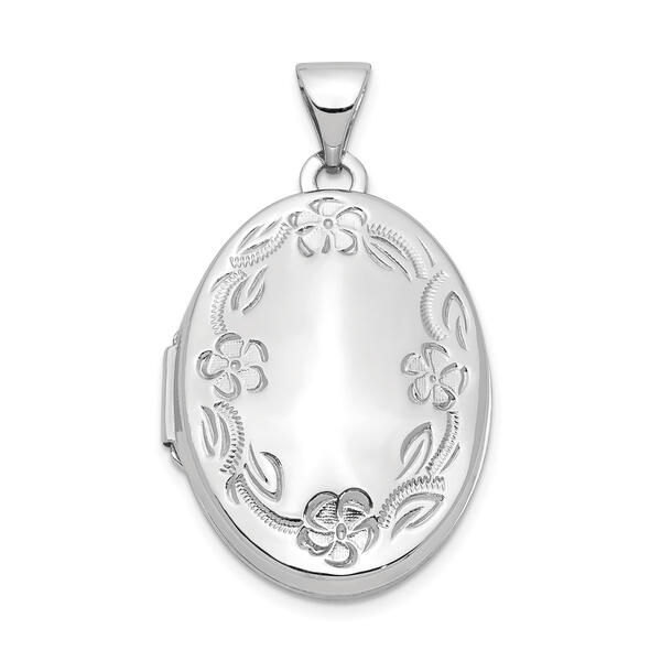 Gold Classics&#40;tm&#41; 14kt.  21mm Oval Leaf Floral Scroll Border Locket - image 