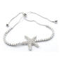 Silver Plated Cubic Zirconia Starfish Adjustable Bracelet - image 1
