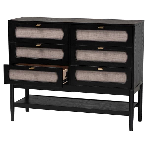 Baxton Studio Shirin Mid-Century Wood 6-Drawer Dresser