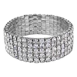Roman Silver-Tone 5-Row Crystal Bracelet