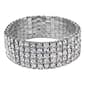 Roman Silver-Tone 5-Row Crystal Bracelet - image 1