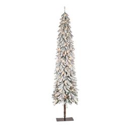 Puleo International 6ft. Pre-Lit Flocked Christmas Tree