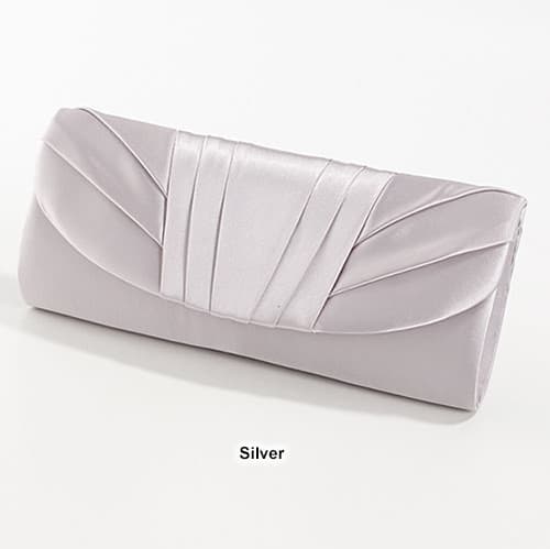 Jessica McClintock Satin Pleated Flap Clutch