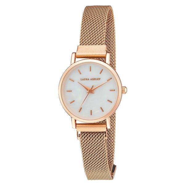Womens Laura Ashley(R) Rose Gold Thin Mesh Watch - LA2017RG - image 