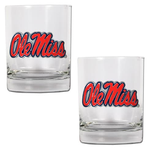 NCAA Mississippi Rebels 2pc. Rocks Glass Set