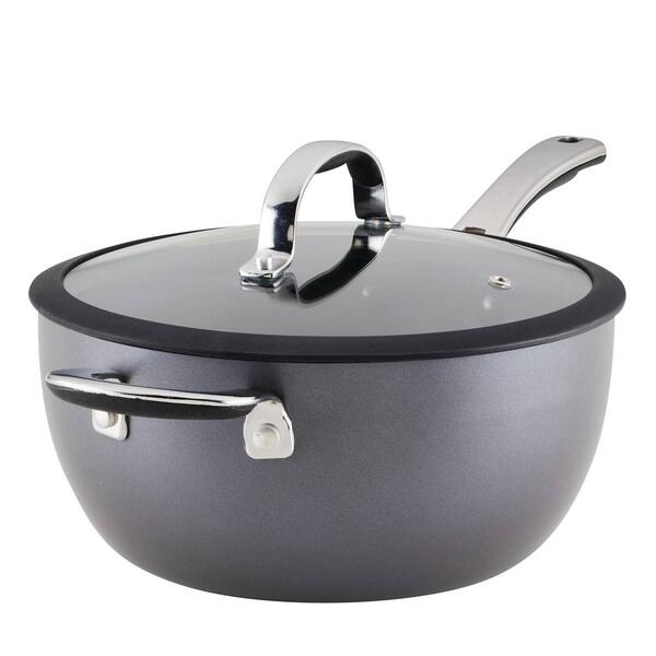Rachael Ray Cook + Create Hard-Anodized Saucier with Lid - image 