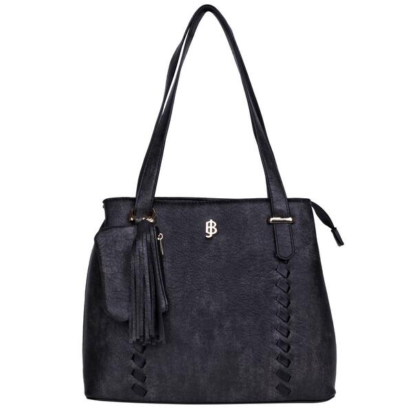 Julia Buxton Whip Stitch Vegan Leather Organizer Tote Bag - image 