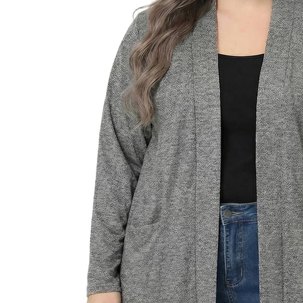 Plus Size NY Collection Long Sleeve Brushed Cardigan