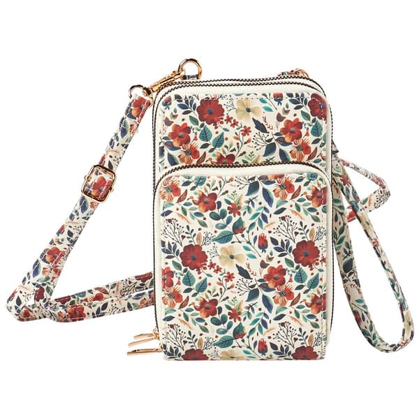Womens DS Fashion Floral N/S Multi Compartment Crossbody Wallet - image 