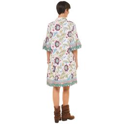 Womens Rose & Everly Elbow Sleeve Floral Shirtdress