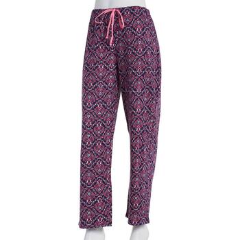 Womens Nautica Printed Cozy Jersey Pajama Pants - Navy Damask