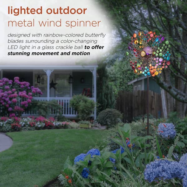 Alpine Solar Ecliptic Wind Spinner Stake w/ Color Changing LEDs