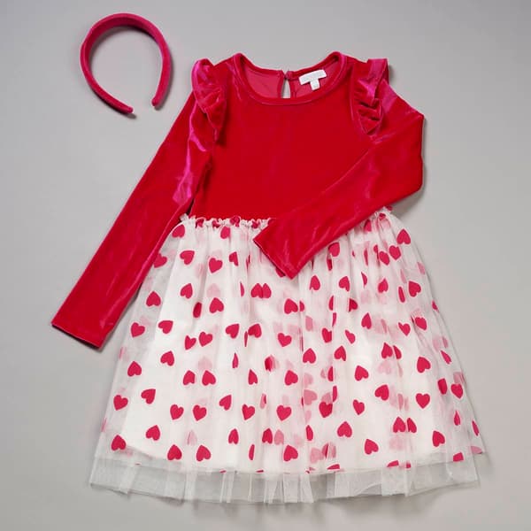 Girls (4-6x) BTween(R) Valentine&#39;&#39;s Day Velvet Hearts Tutu Dress - image 