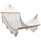 Northlight Seasonal Lattice Macrame Rope Hammock with Wooden Bars - image 1