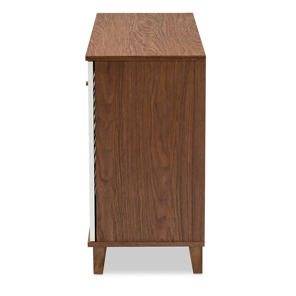 Baxton Studio Coolidge 8 Shelf Wood Shoe Storage Cabinet