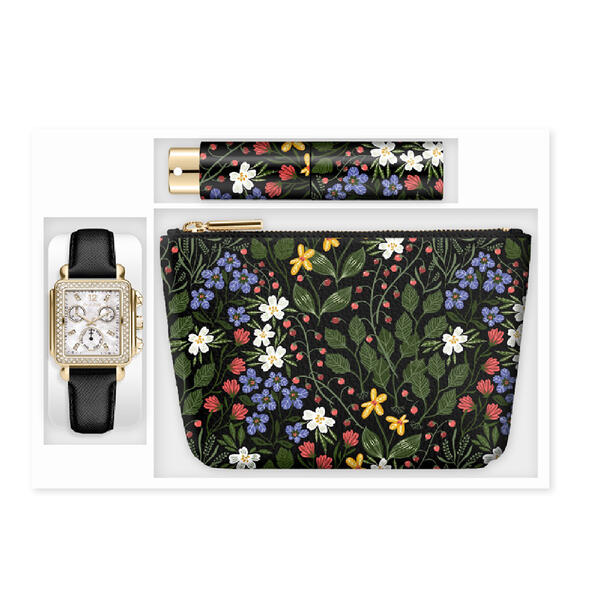 Womens Alexis Bendel Watch/Leather Pouch/ Perfume Atomizer Set - image 