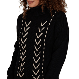 Womens Emaline Soiree Long Sleeve Whipstitch Sweater
