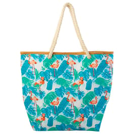 Renshun Palm Flamingo Beach Tote