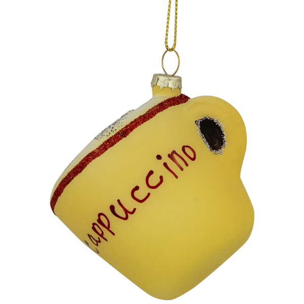 Northlight 4in. Glittered Cappucino Glass Christmas Ornament