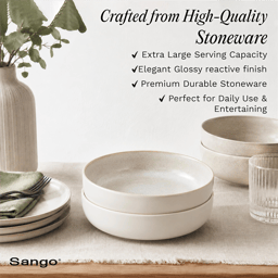 Sango Anderson Cream 10in. Large Ceramic Serving Bowl - Set of 2