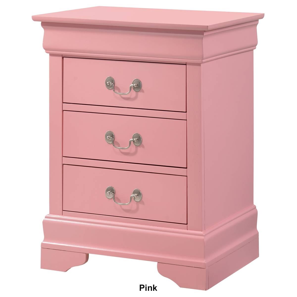 Passion Furniture Louis Philippe 3-Drawer Nightstand