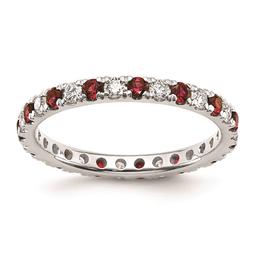 Pure Fire 14kt. White Gold Lab Created Ruby Eternity Band