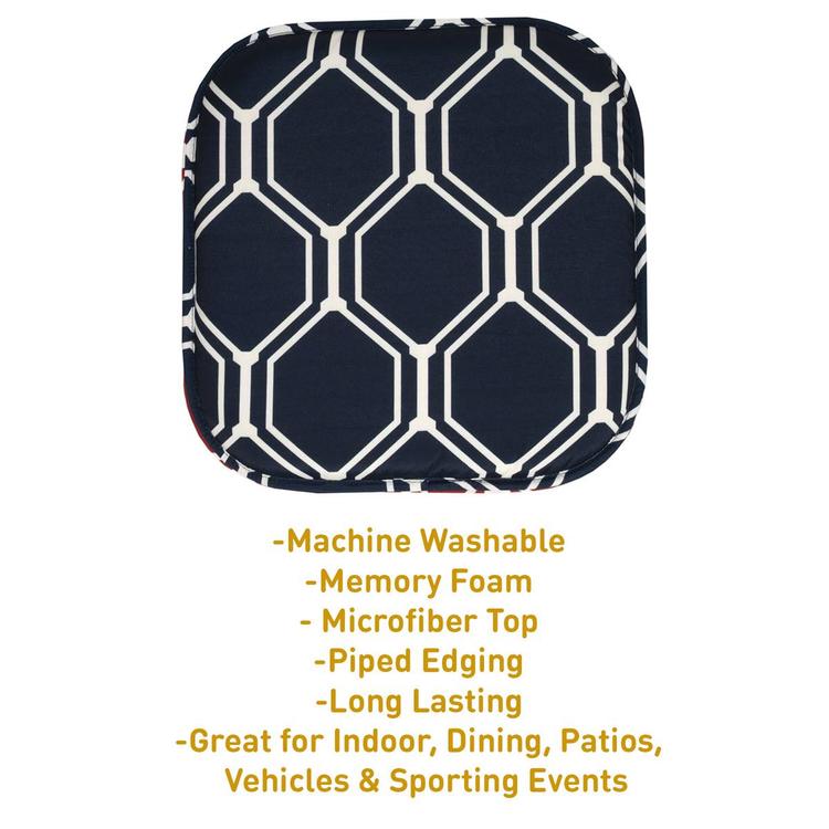 Sweet Home Collection Mirage Hexagonal Memory Foam Chair Pad