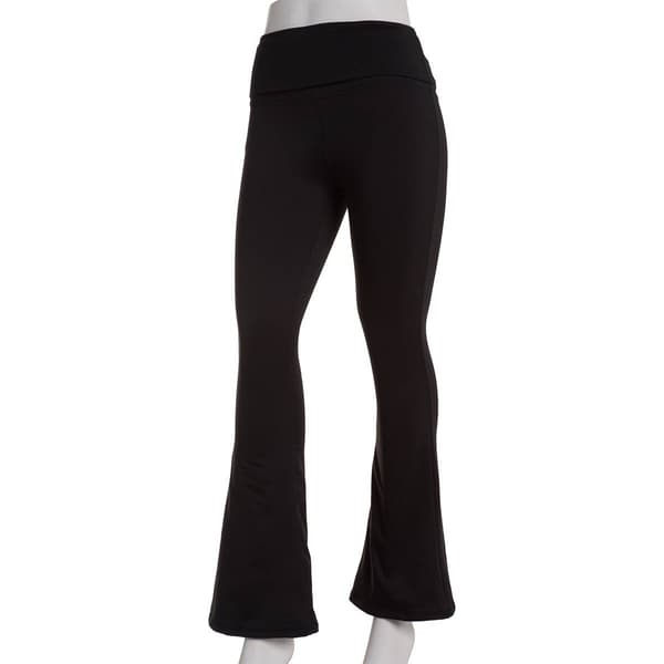 Juniors No Comment Ultra Soft Fold Over Flare Leggings - image 