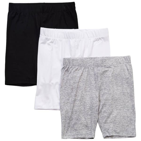 Girls (7-16) Star Ride(R) 3pk. Marled/Solid Bike Shorts