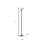 HomeRoots 71in. Silver Torchiere Floor Lamp With Bowl Shade - image 3
