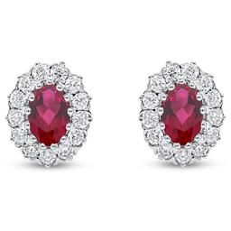 Nova Star® Lab-Grown Ruby & 1/2ctw. Lab-Grown Diamond Earrings
