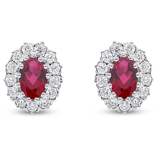 Nova Star® Lab-Grown Ruby & 1/2ctw. Lab-Grown Diamond Earrings