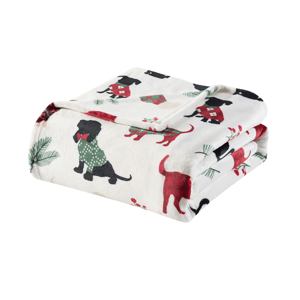 Hallmark Holiday Pets Plush Throw Blanket