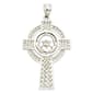 Unisex 14kt. White Gold Celtic Claddagh Pendant - image 1