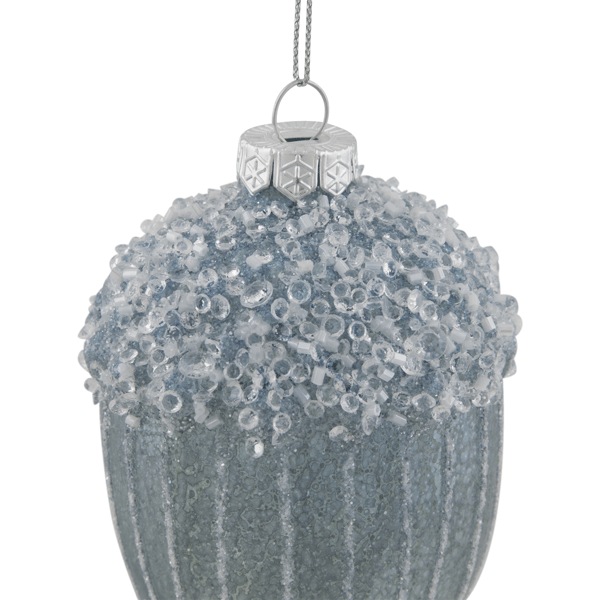 Northlight Glittered Blue Mercury Glass Acorn Christmas Ornament