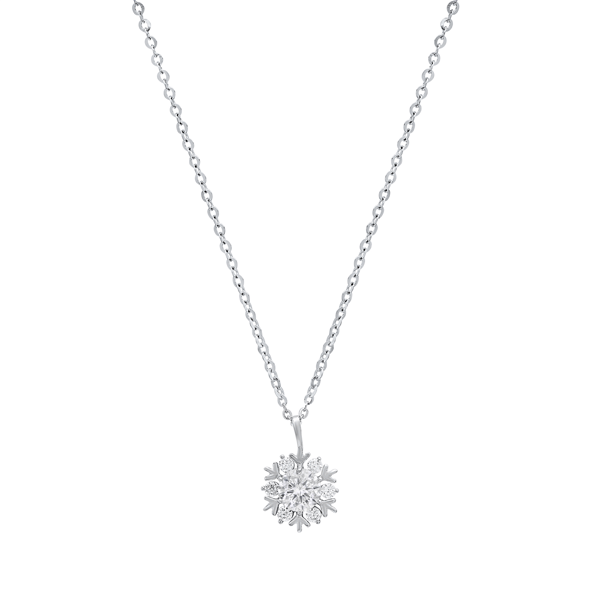 Saffron 0.5ctw. Moissanite Diamond Snowflake Pendant Necklace - image 