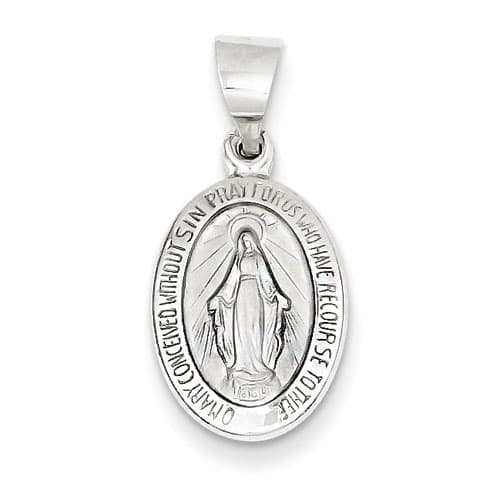 Gold Classics&#40;tm&#41; White Gold Miraculous Medal Pendant - image 