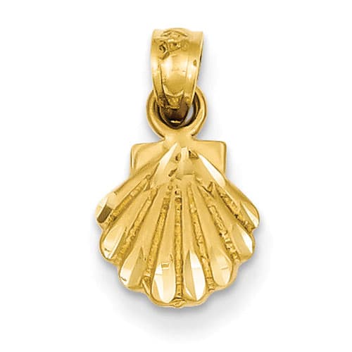 Unisex Gold Classics(tm) Yellow-Gold Scallop Shell Pendant - image 