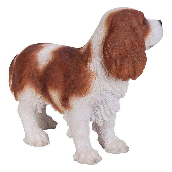Hi-Line Gift Brown & White King Charles Spaniel Garden Statue