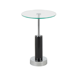 9th & Pike(R) Glam Black Marble Accent Table