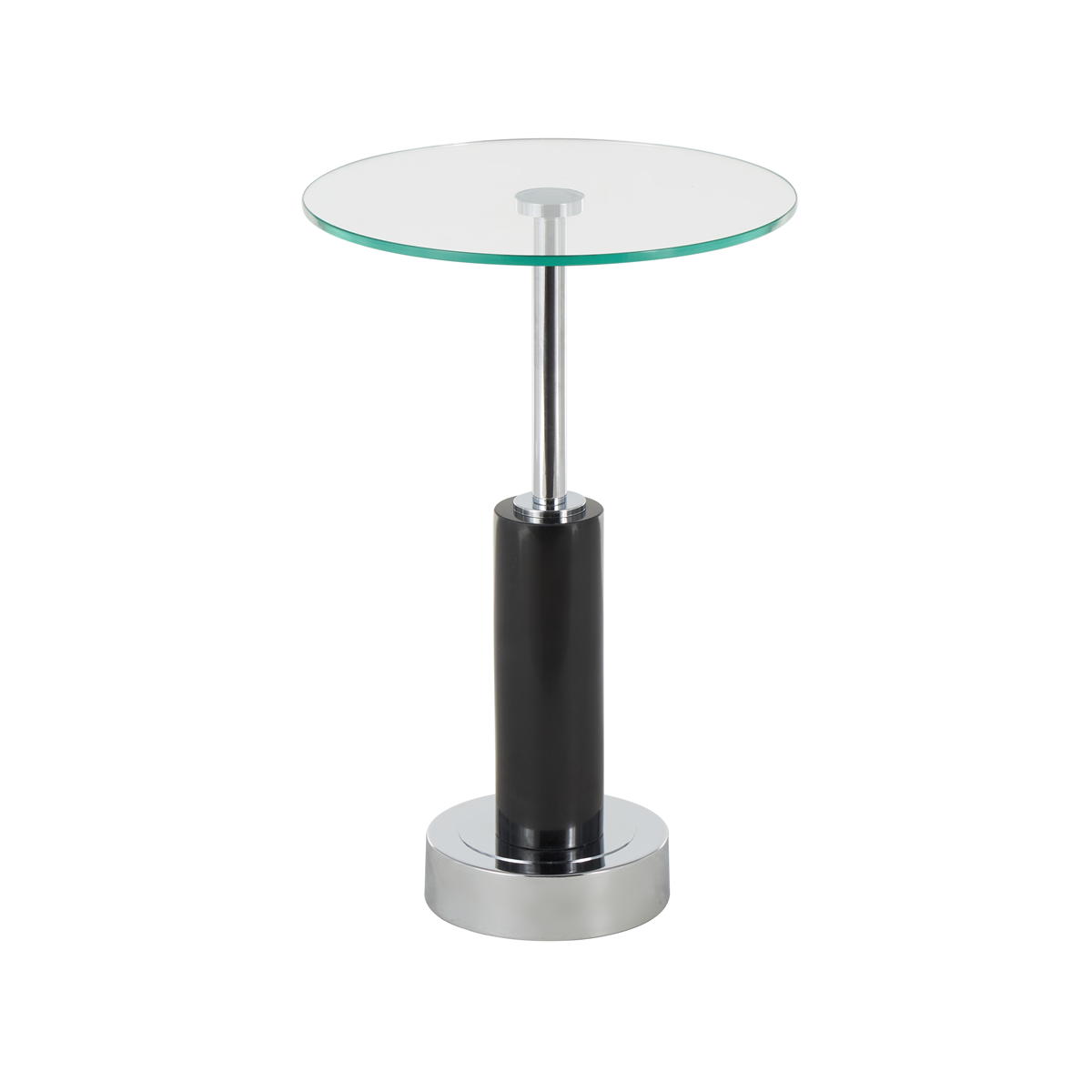 9th & Pike(R) Glam Black Marble Accent Table