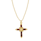 Symbols of Faith 14kt. Gold-Dipped Red Crystal Cross Pendant - image 1