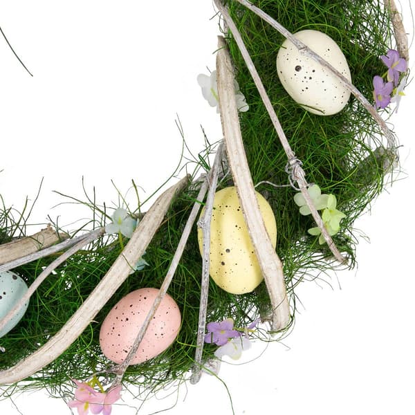Northlight Seasonal Speckled Eggs & Flowers Easter Wreath