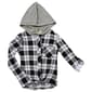 Girls &#40;7-16&#41; No Comment Hooded Button Down Top - Kurt Plaid Black - image 1