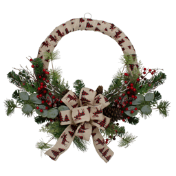 Northlight Winter Foliage & Berries Burlap Christmas Wreath